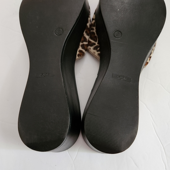 Eddie Bauer Slide Wedge Animal Print Pony Hair shoe Size 9M #1064 - Picture 11 of 12
